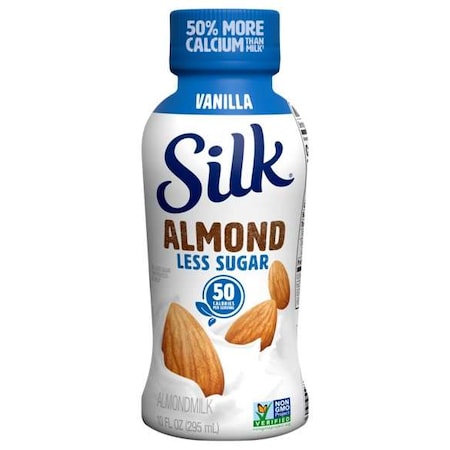 Silk Aseptic Less Sugar Vanilla Almond Milk 10 fl. oz. Bottle, PK12 PK12 136806